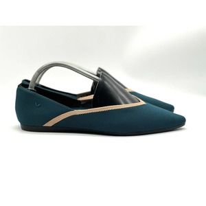 Vivala Shoes Women Size Size 10 Pointed-Toe V-Cut Flats Vienna 2.0 Teal Tan